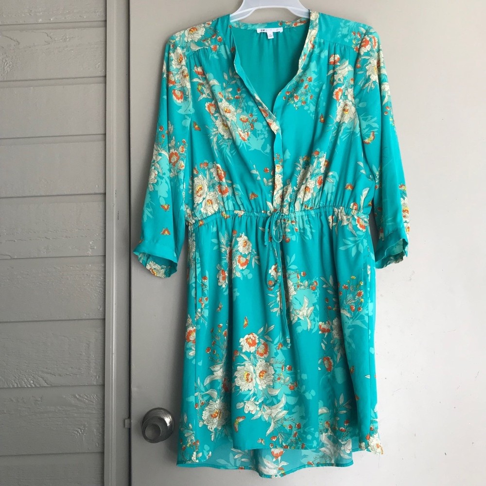 DR2 green floral Dress size XL